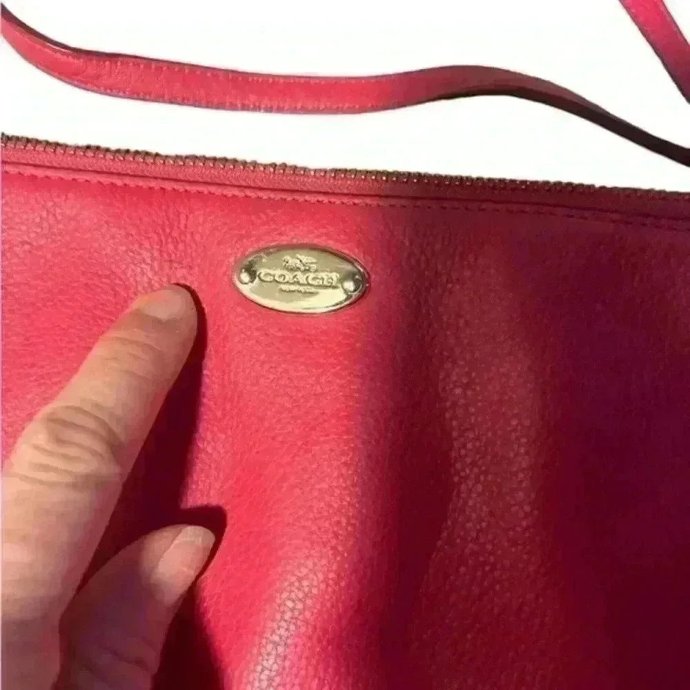 Coach pink leather‎ cross body purse